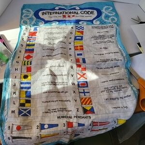 Vintage International Code Signal Flag Chart Tea Towel - Nautical Ulster Ireland